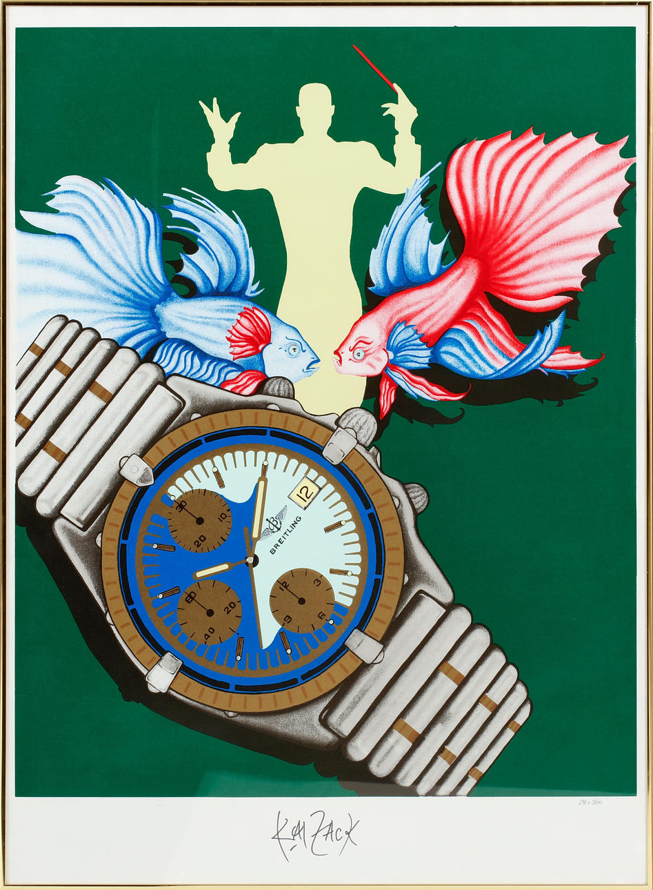 KAJ ZACK. Composition, graphic sheet, signed and numbered 28/300.