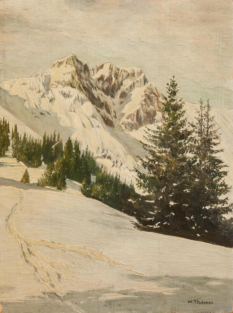 WALTER THAMM. berg på vintern.