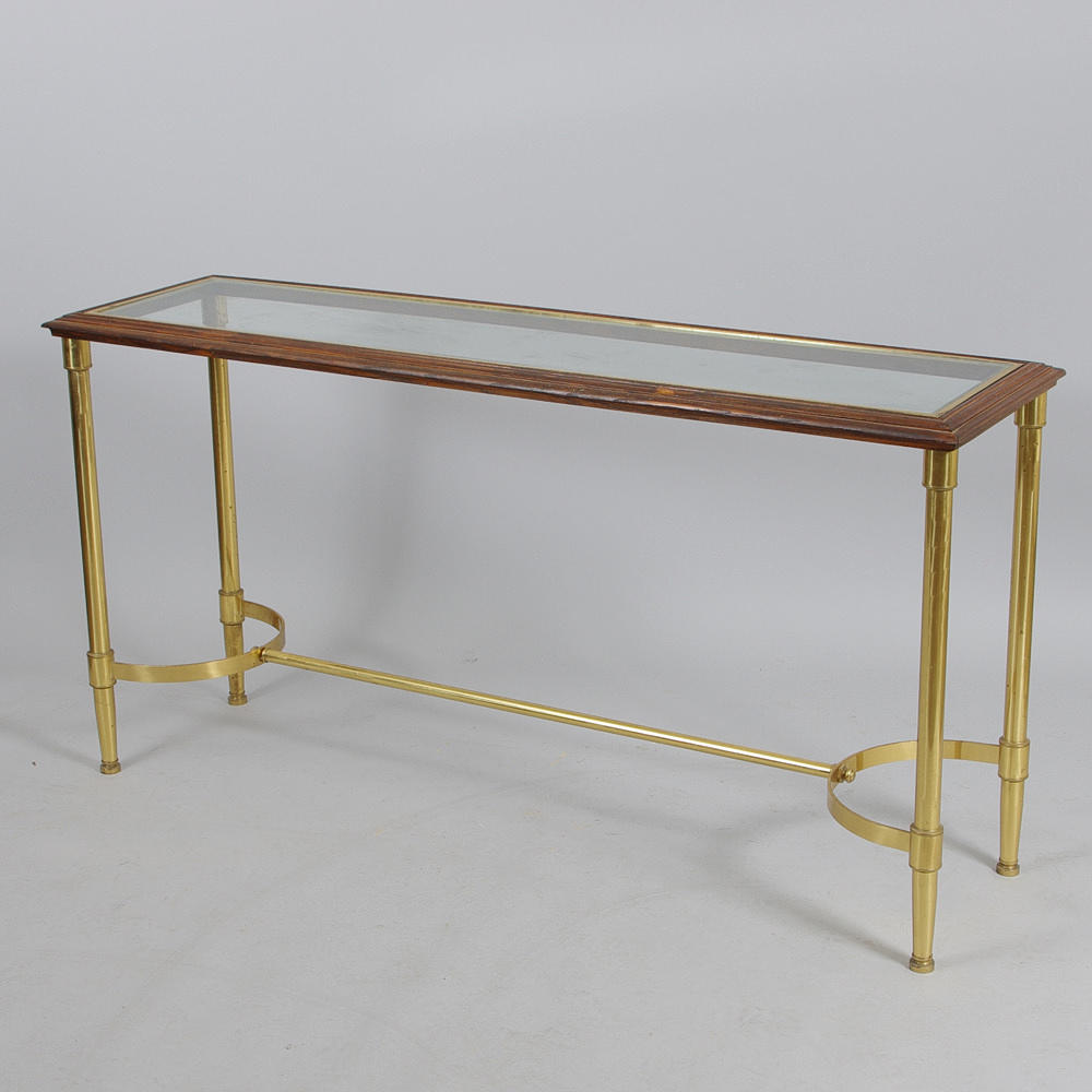 SIDEBOARD, glas/mässing/trä, sent 1900-tal.