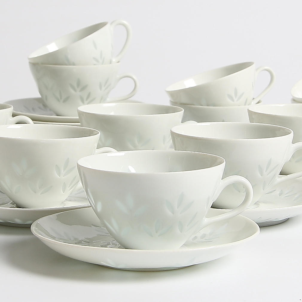 MOCCAKOPPAR, 30 delar, risporslin, Friedl Holzer-Kjellberg, Arabia, 1900-talets senare hälft.