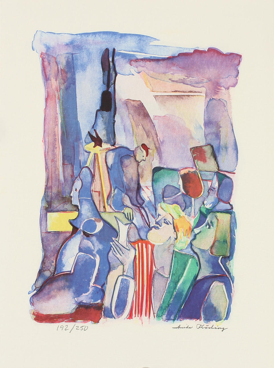 ANITA FRÖDING. "Den gamle skulptören", litografi. Signerad och numrerad 192/250.