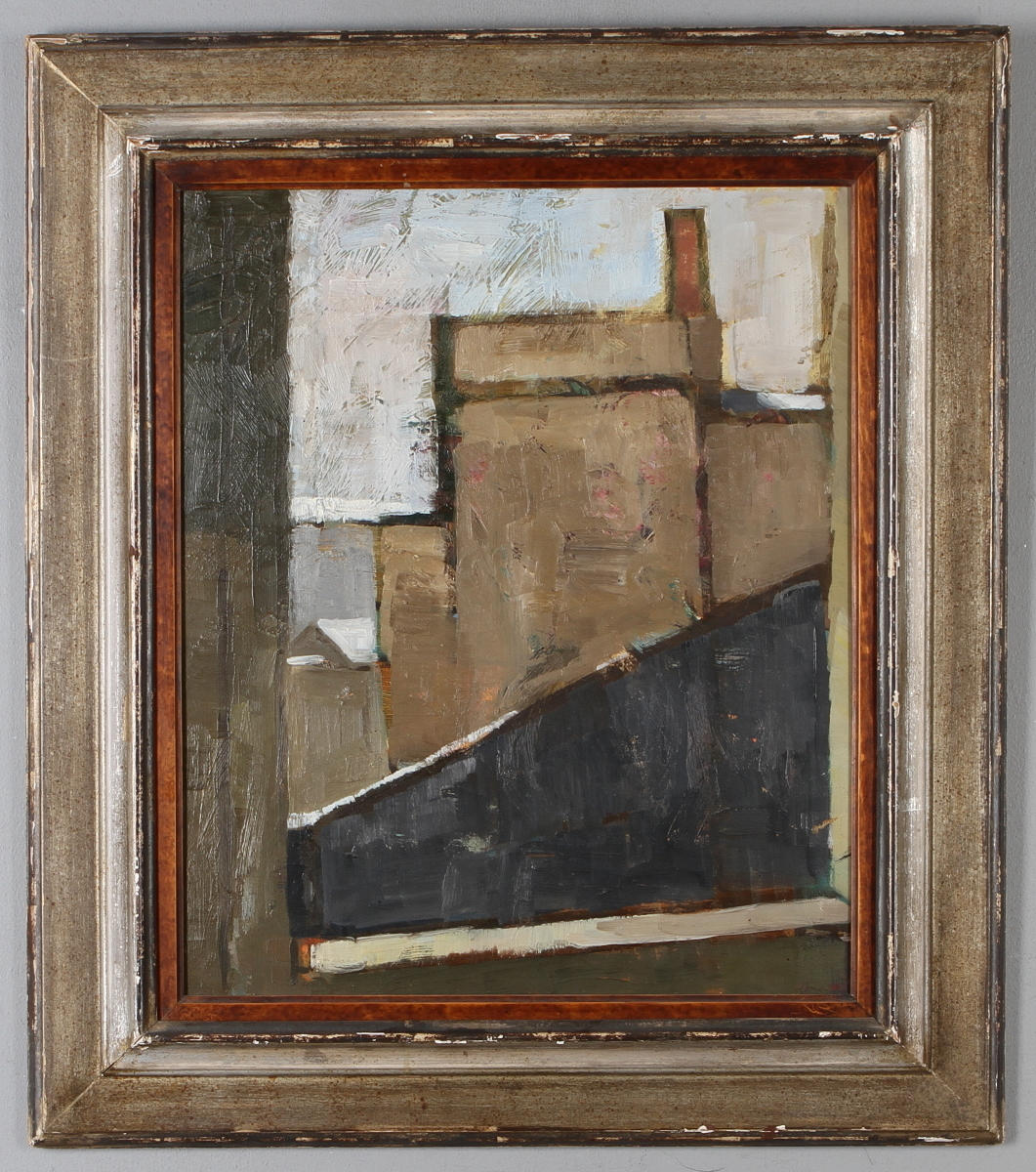 JANOS HATVANI. "Husgavel", olja på pannå, signerad.