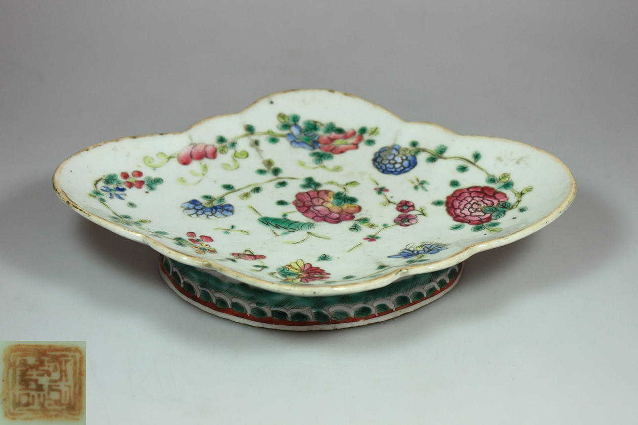 Fotskål, Kina, Tongzhi (1862-1870), porslin.