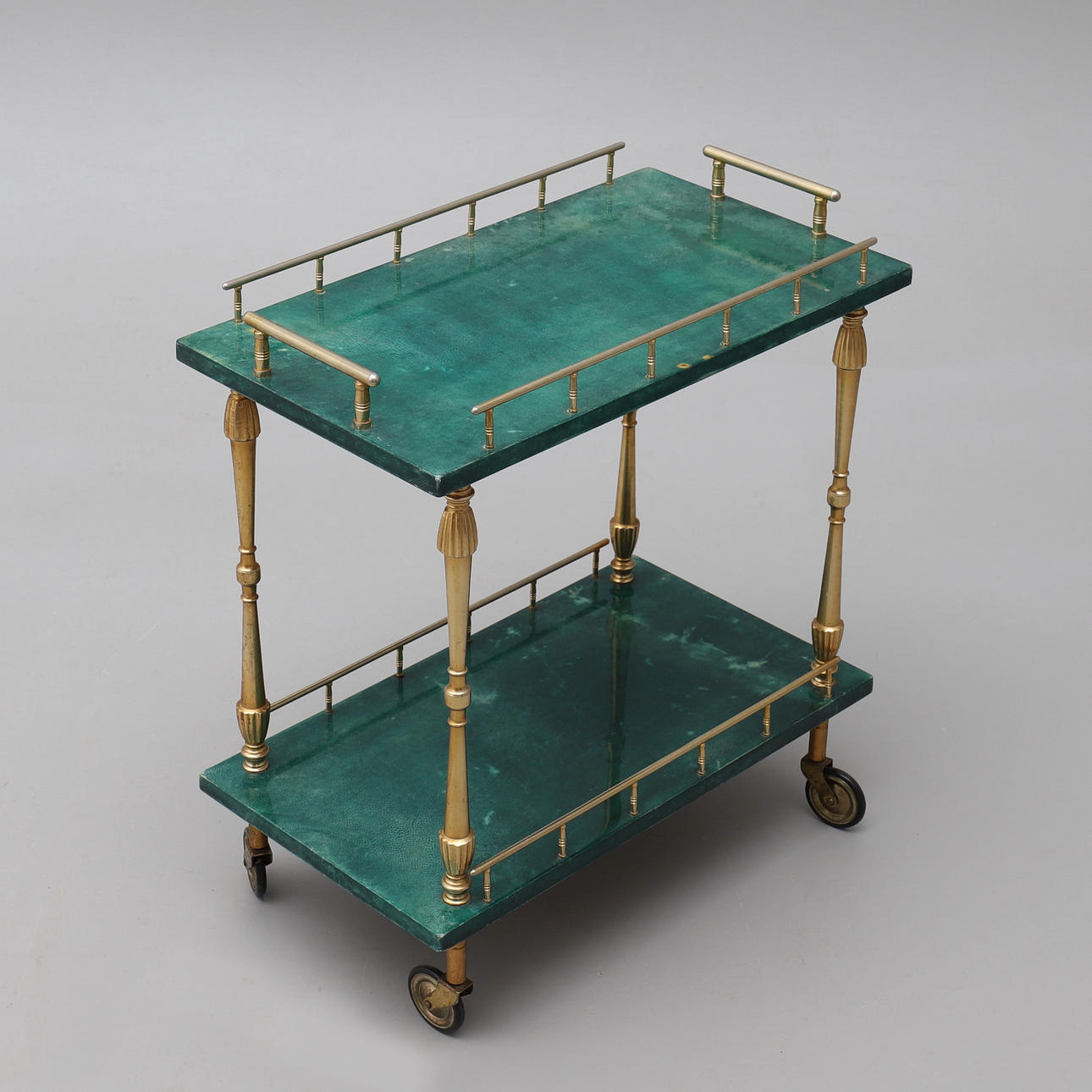 ALDO TURA. Bar cart/side table.
