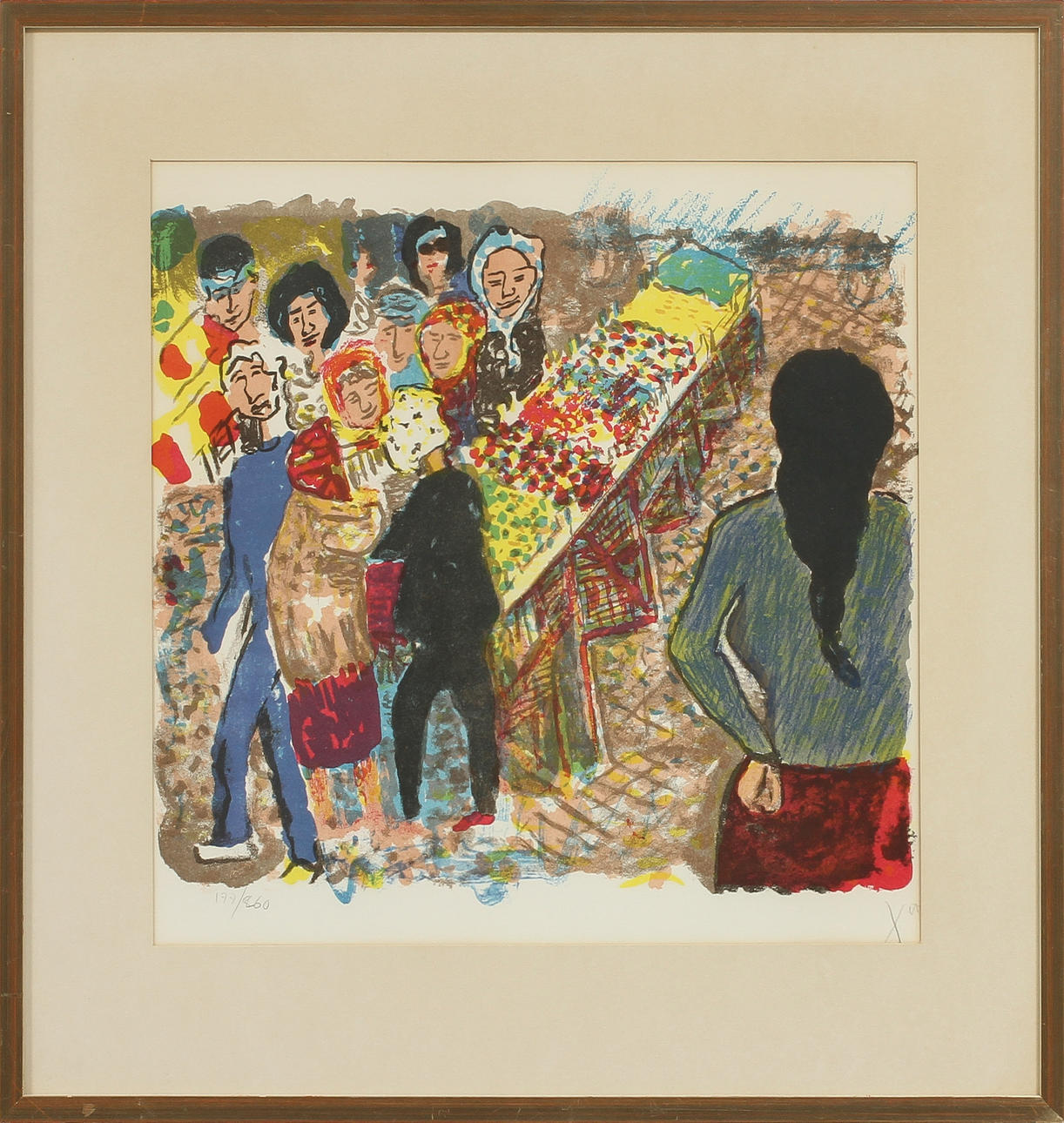 SVEN X:ET ERIXSON. Marknadsstånd. Färglitografi, signerad och numrerad 177/260.