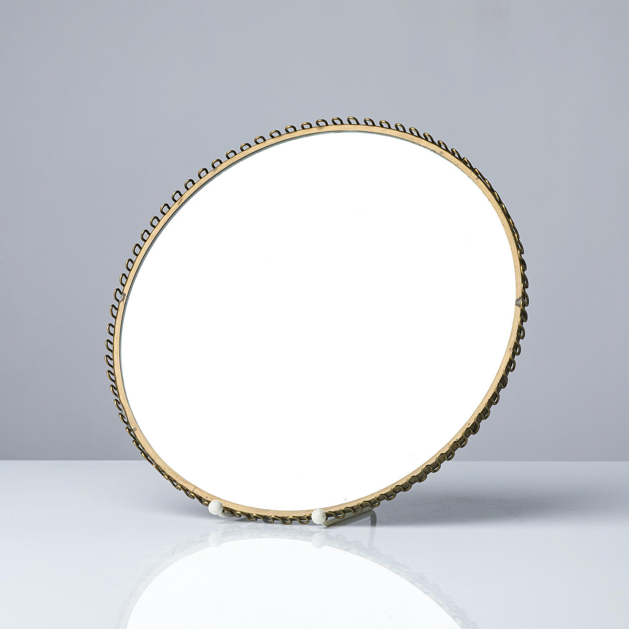 TABLE PLATEAU, marked GAF, brass, mirror base.