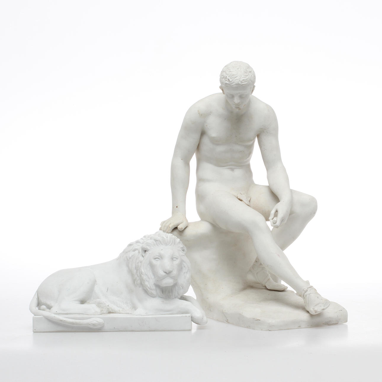 FIGURINER, 2 st, parian varav en Royal Copenhagen, 1900-tal.