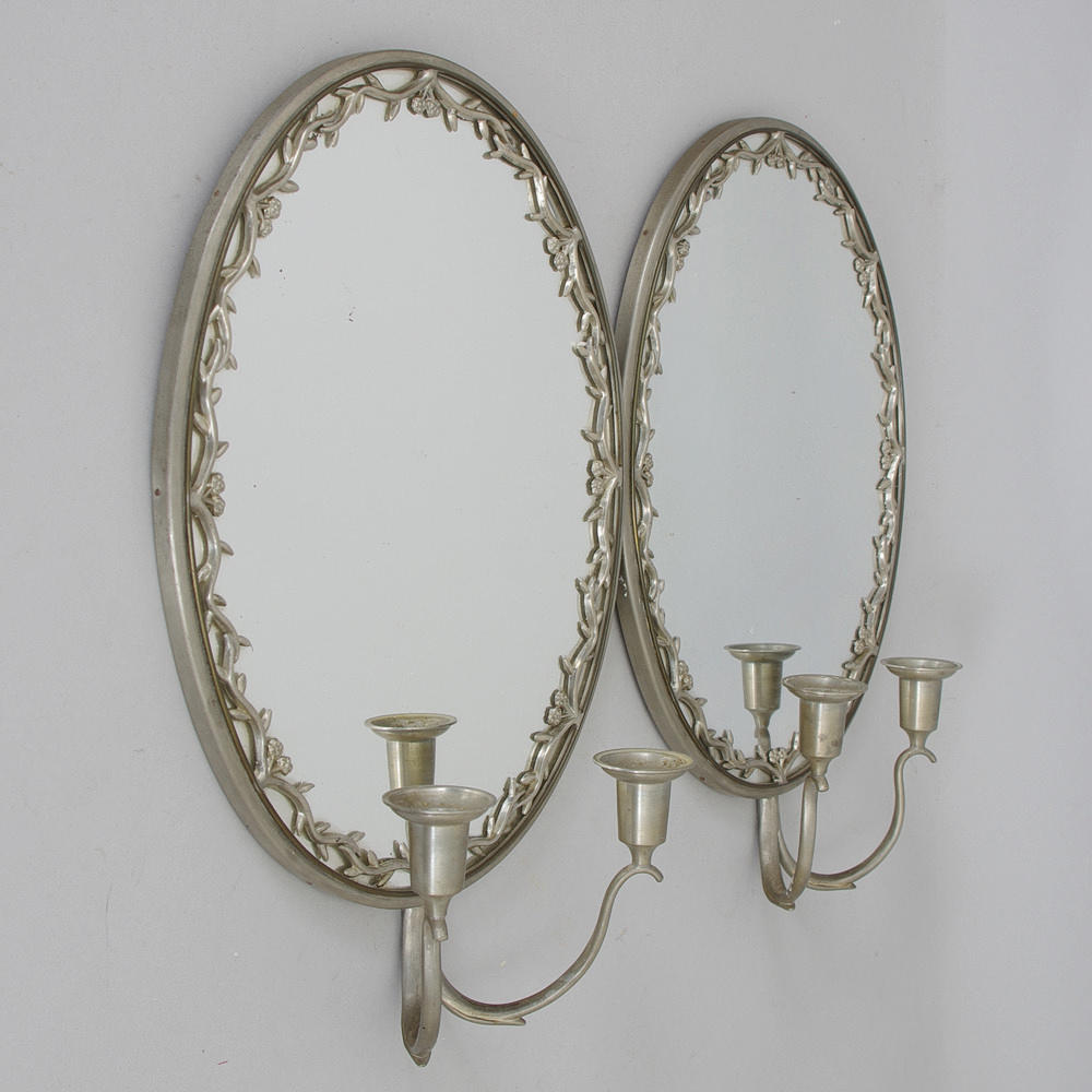 SPEGELLAMPETTER, 1 par, tenn, Firma Svenskt Tenn, 1928.