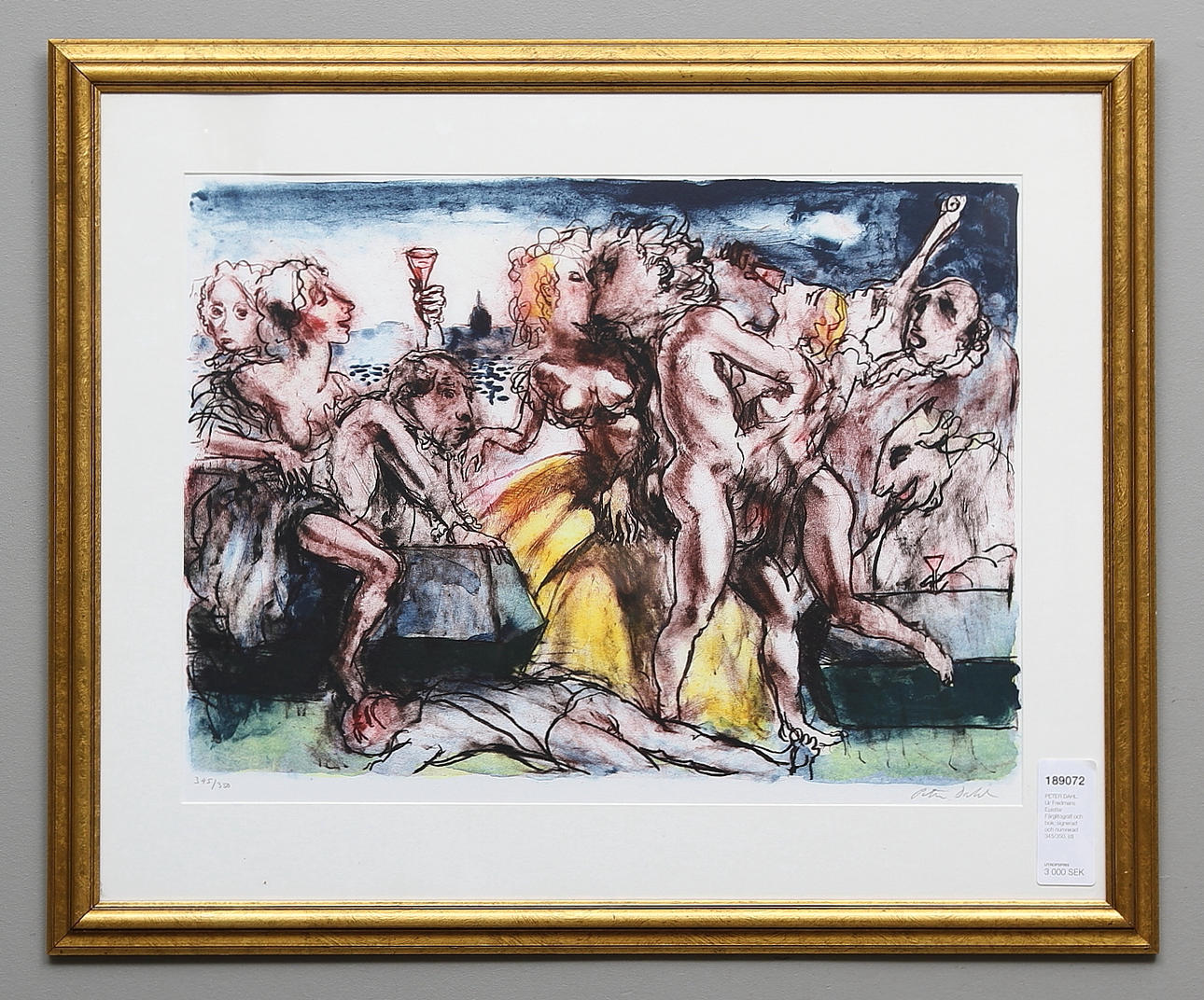 PETER DAHL. Ur Fredmans Epistlar. Färglitografi och bok, signerad och numrerad 345/350.