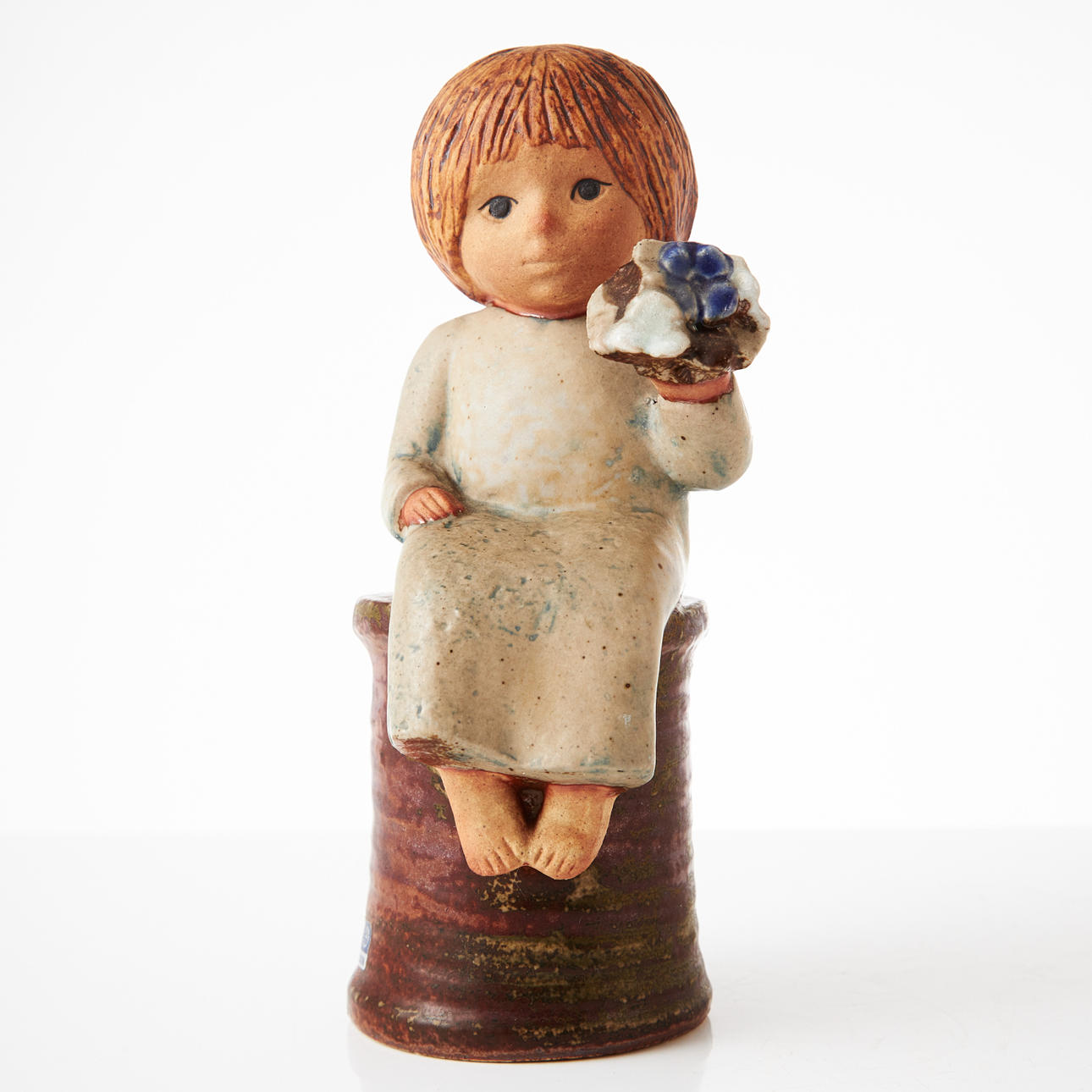 LISA LARSON. The figurine, "Blomsterflickan", ceramic, signed Lisa Larson studio Gustavsberg Sweden.