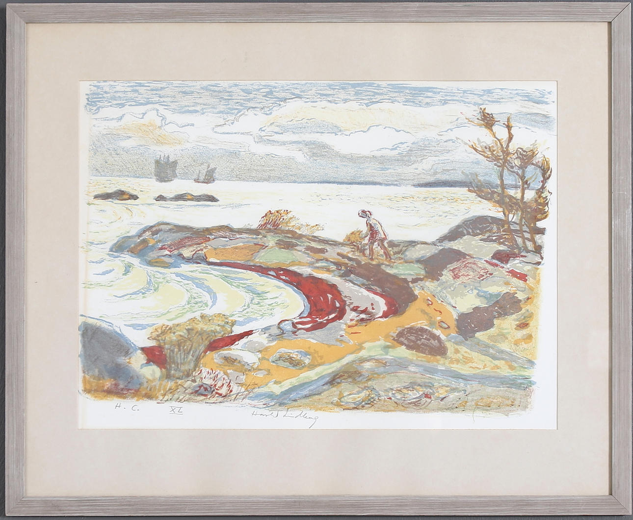 HARALD LINDBERG. Färglitografi, signerad, numrerad H.C. XL.