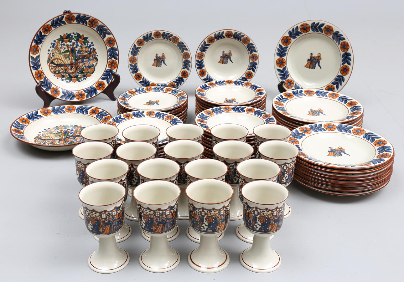 MATSERVIS, 72 delar, keramik, "Gille", Höganäs.