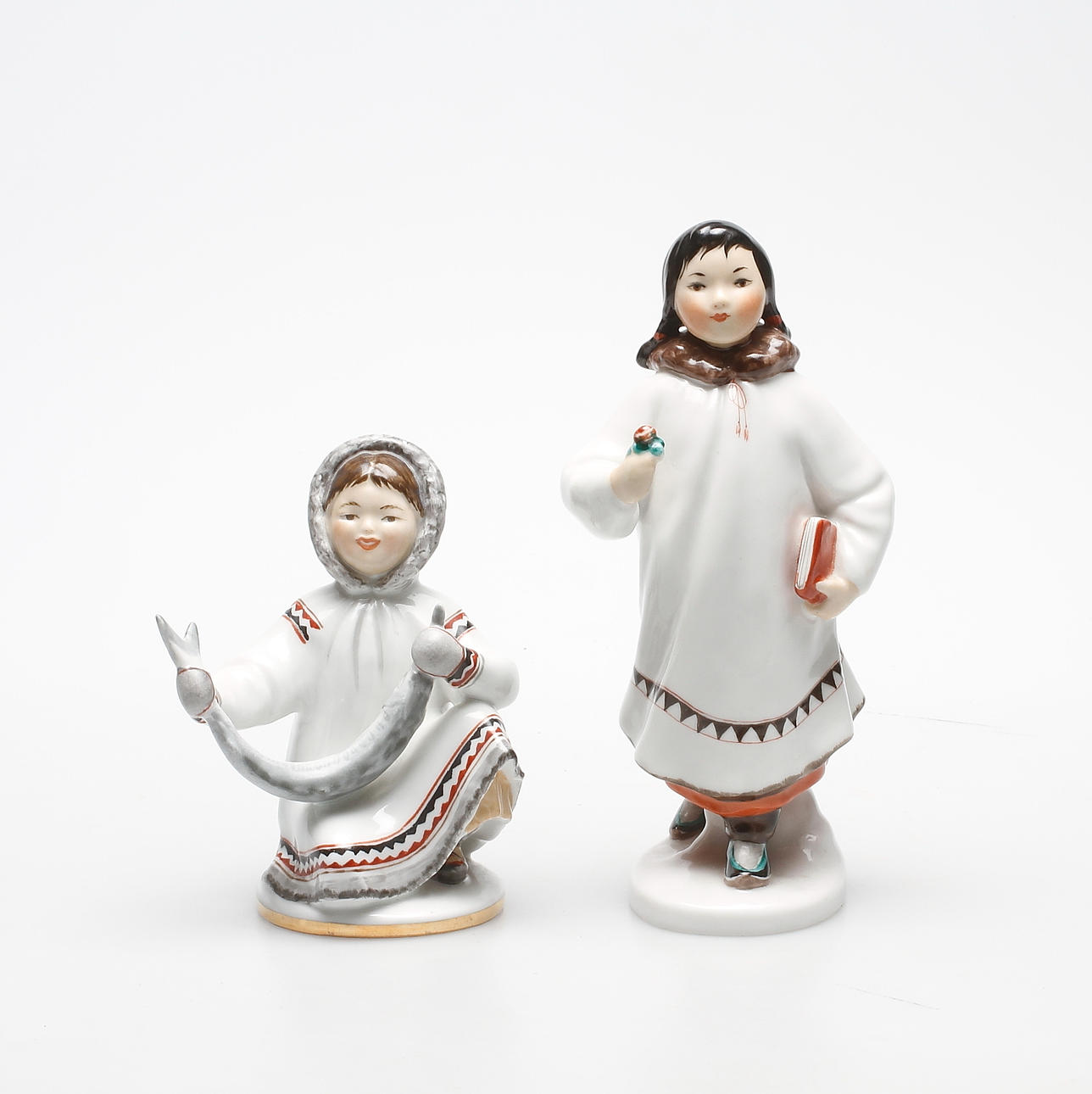 FIGURINER, 2 st, porslin, Lomonosov, Sovjetunionen.