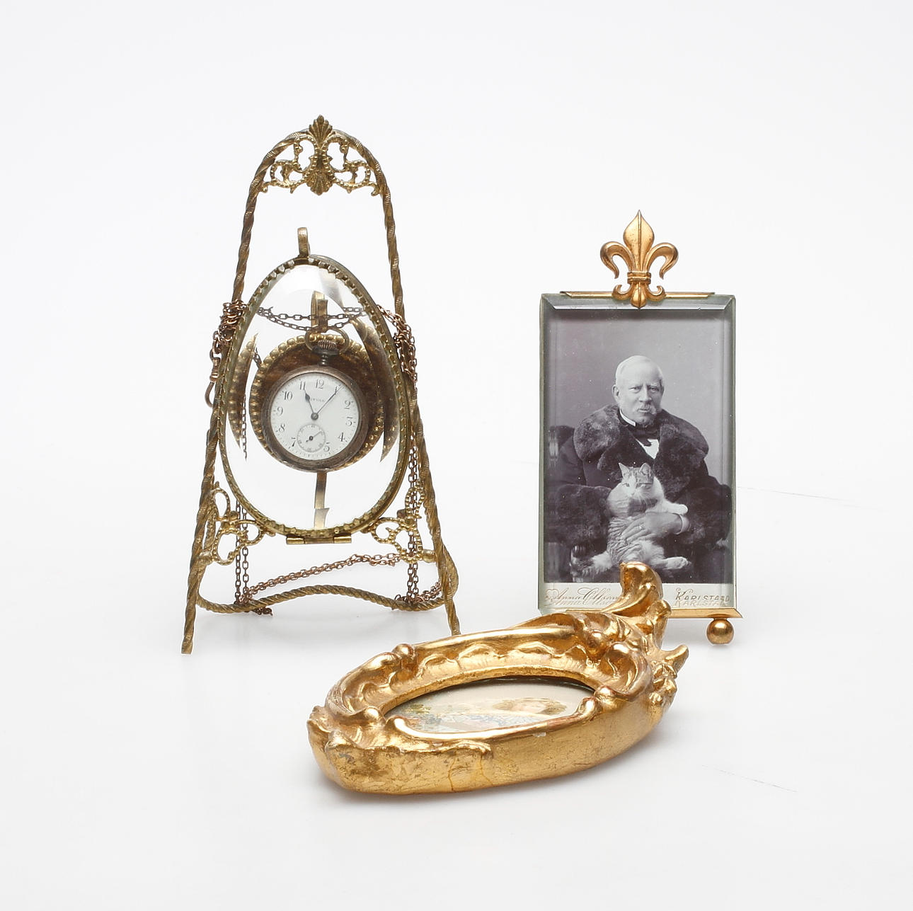 FOTORAMAR, 2 st, FICKUSTÄLL med FICKUR, silver.