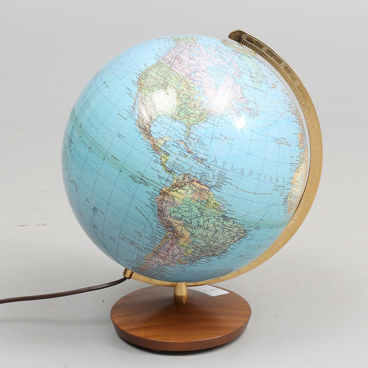 JORDGLOB, med belysning, "Columbus Duplex", Ivar Asp AB, 1900-talets mitt.