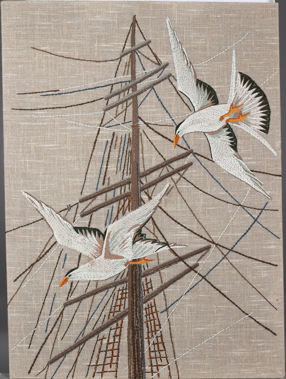 VÄGGBONAD, väv, tärnor och skeppsmast, Nordiskas Design, NIAB, Göteborg, 1960-tal.