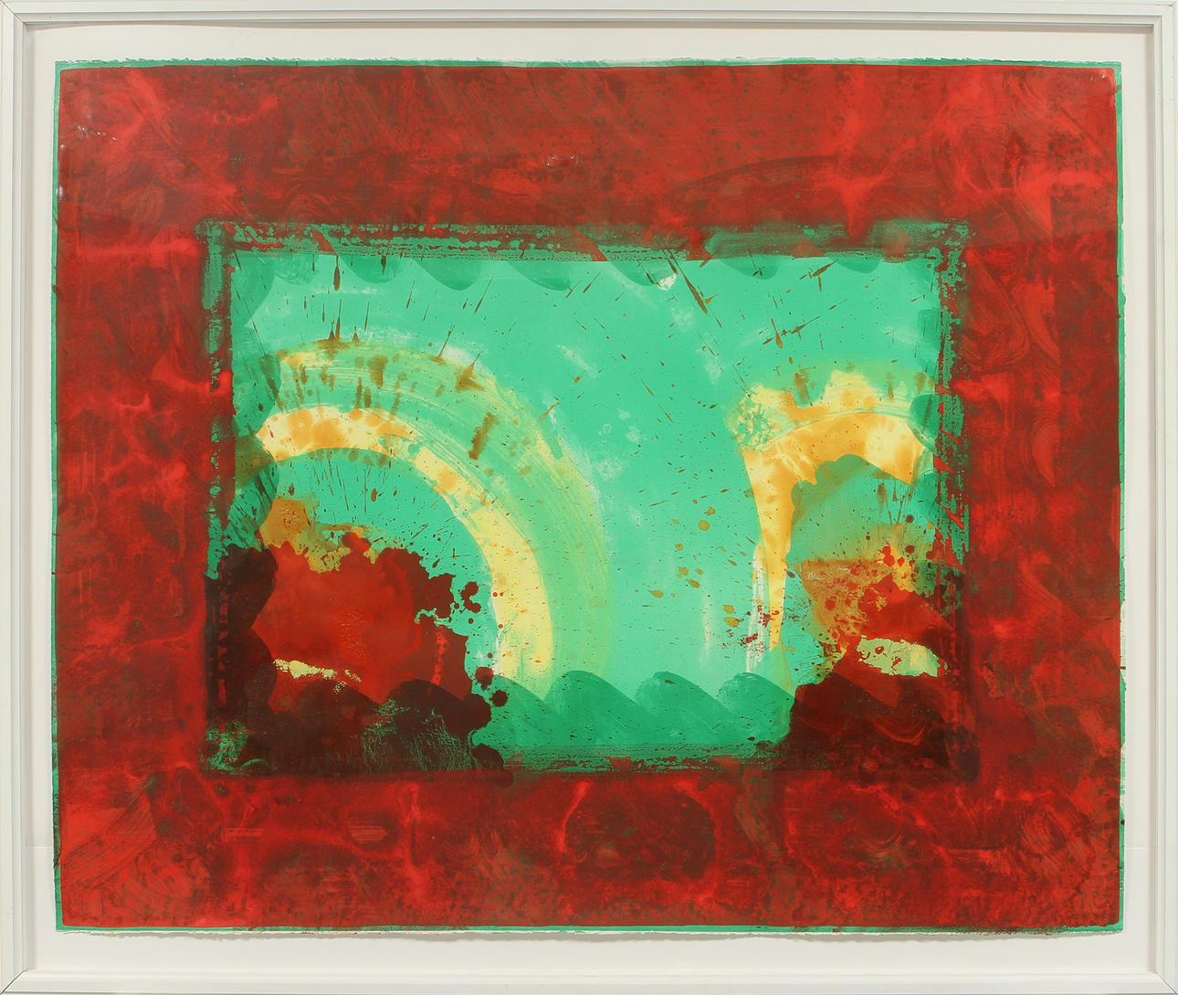 HOWARD HODGKIN (F.1932). "Monsoon". Färglitografi med handkolorering.