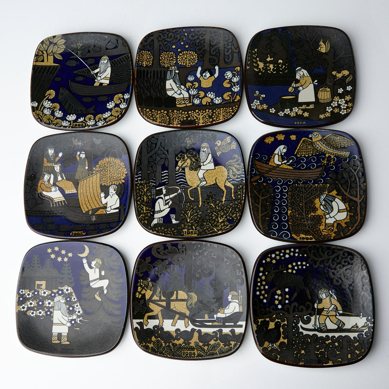 ARABIA, årstallrikar, 9 dlr 1978-1987.