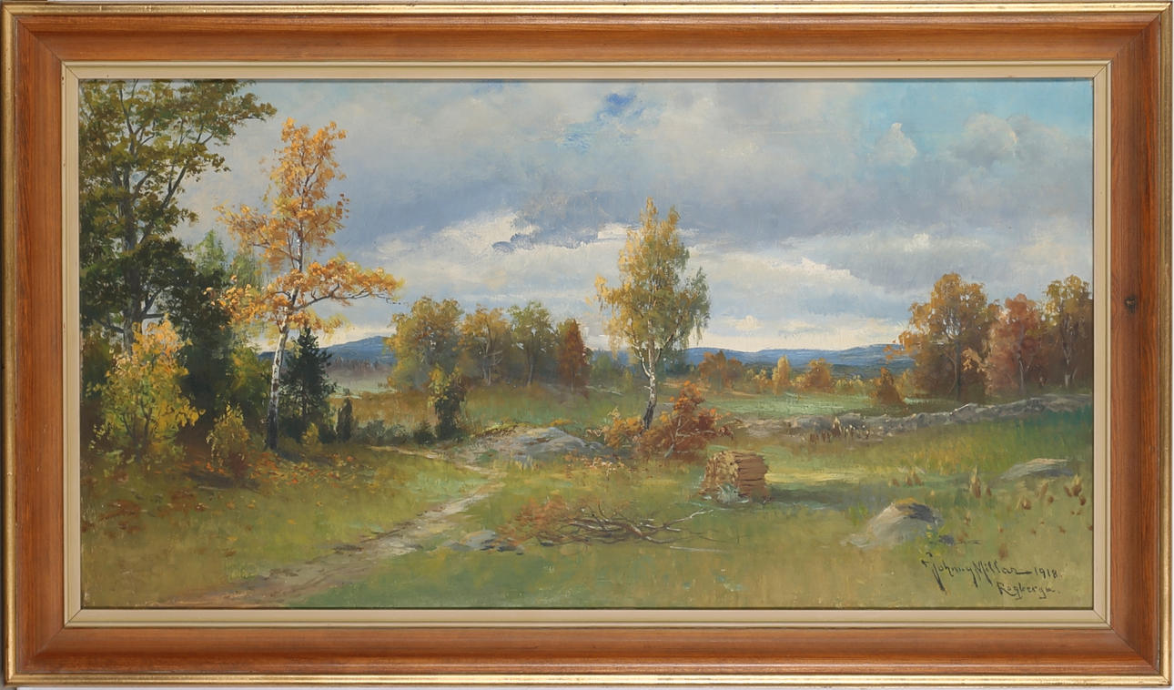 JOHNNY MILLAR. "Rogberga." Olja på duk, signerad och daterad 1918.