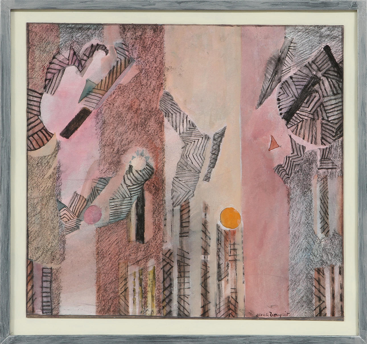 DENICE ZETTERQVIST. Komposition. Blandteknik, signerad.