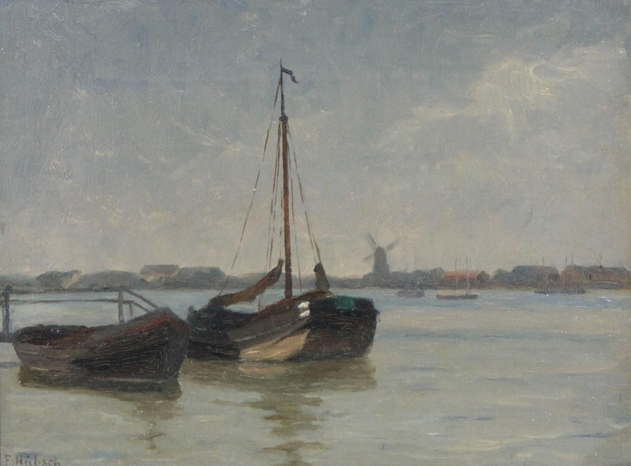 FRANZISKA HÜBSCH. Olja på duk, nere till vänster Sig. F. Söt.