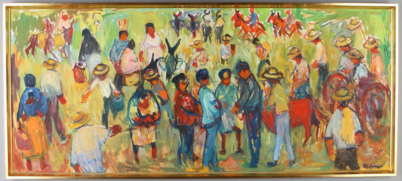 BENGTOLLE OLDINGER. Figurkomposition, olja på duk, signerad.