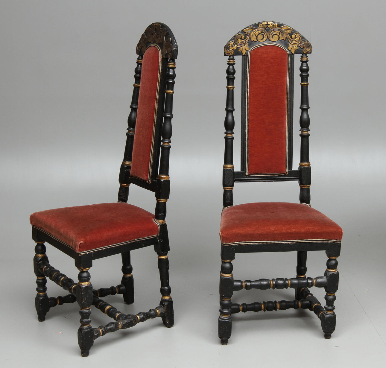 STOLAR, 1 par, barock, omkring 1700.