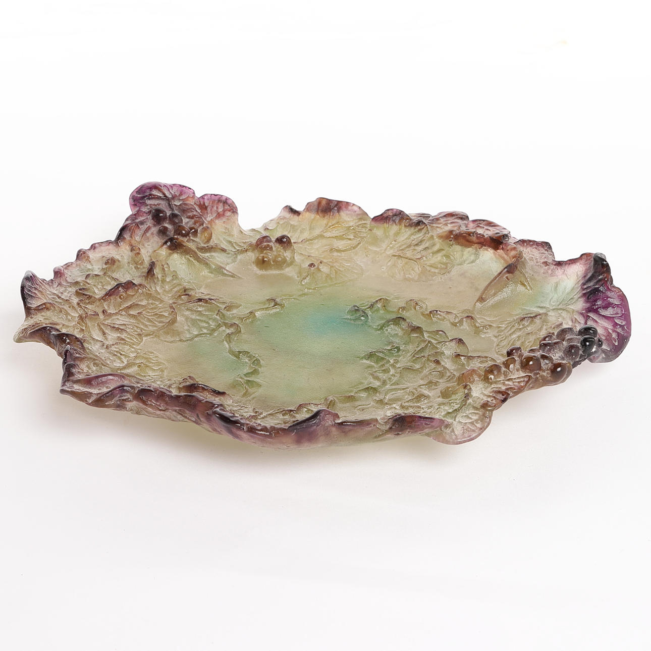 DAUM NANCY, dish, carved signature.