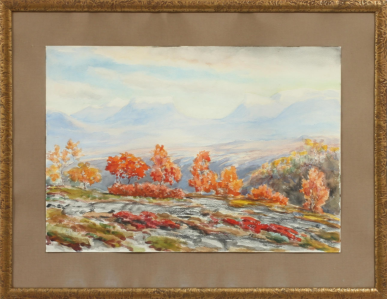 KARL TIRÉN. Fjällandskap, akvarell, signerad 1923.