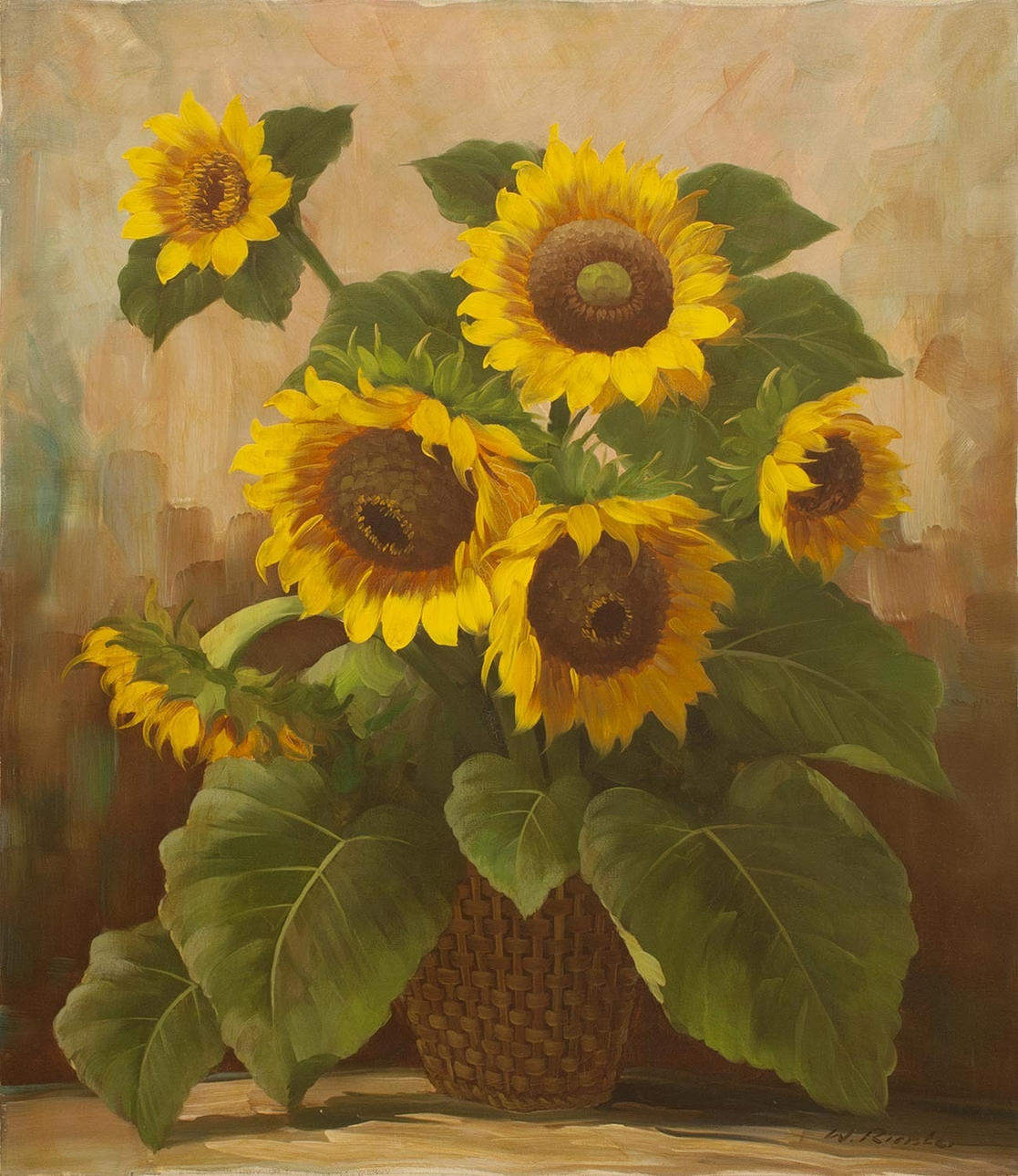 W. RICHTER. Sonnenblumenstrauss.