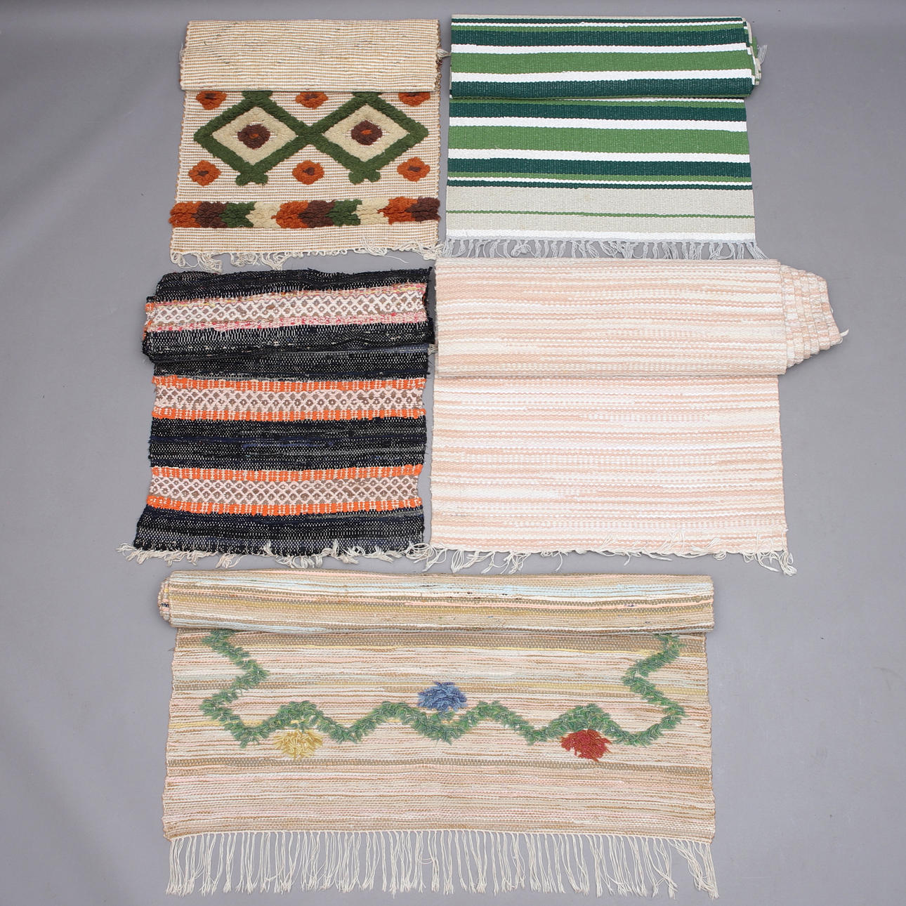 TRASMATTOR & PLASTMATTA, 5 st, ca 68-113 cm breda.