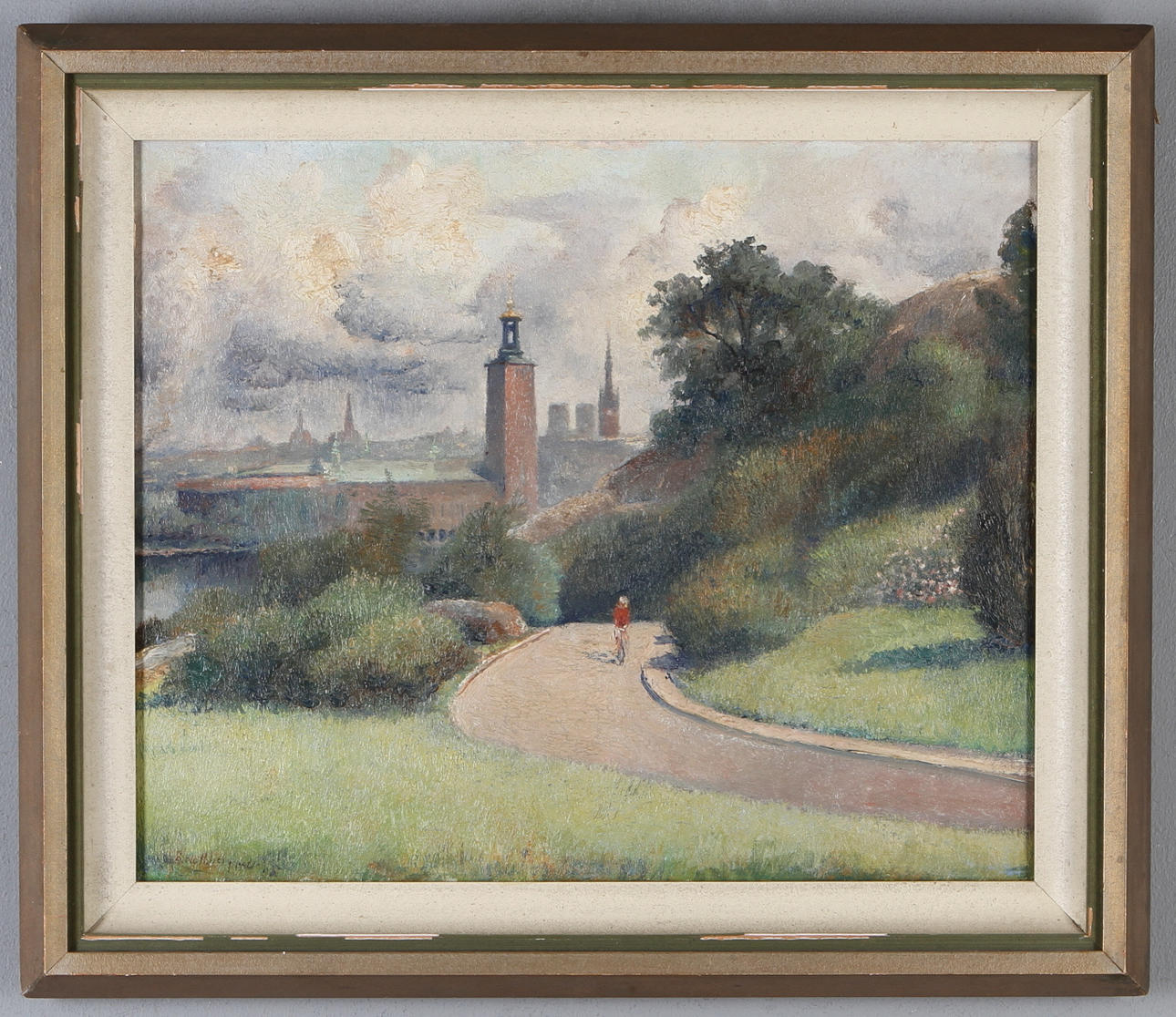 ÅKE NOTHBERG. Stockholms Stadshus, olja på duk, signerad och daterad 1942.