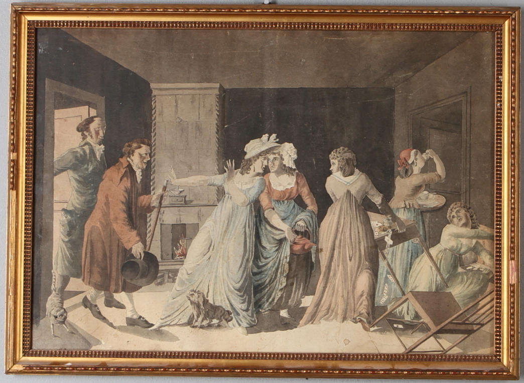 PER NORDQUIST. EFTER. Kopia av "Kaffebeslaget", blandteknik, osignerad. 1800-tal.