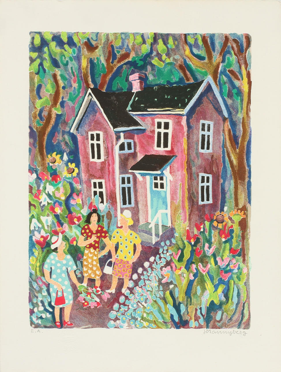 JÖRAN NYBERG. Färglitografier, 2st, Signerade och numrerade.