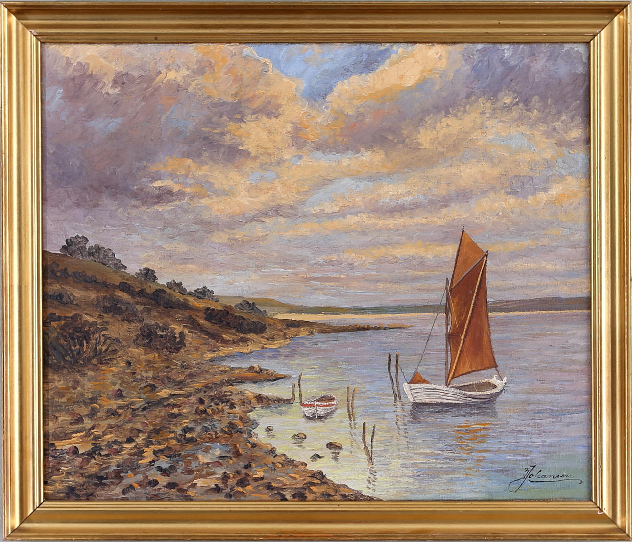 UNKNOWN ARTIST, Sea motif, signed Johansen.