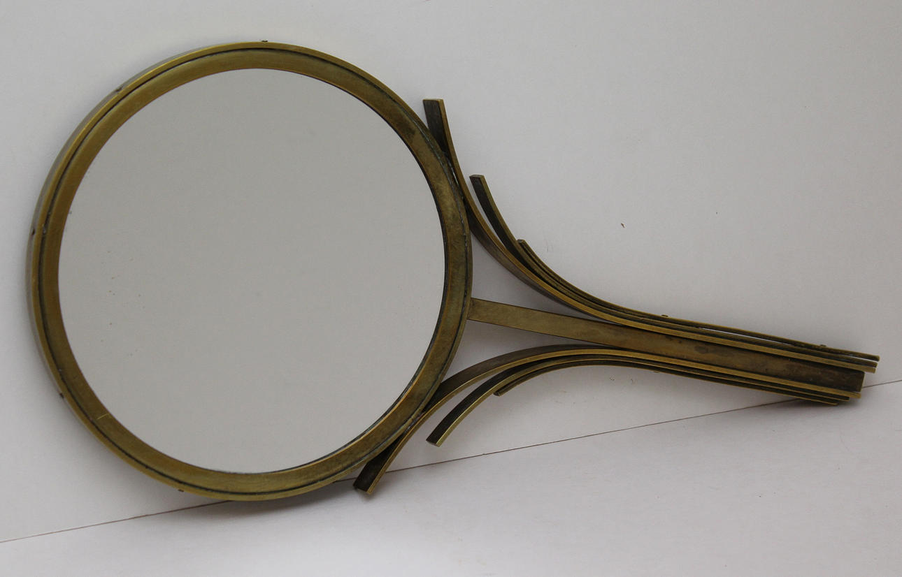 Handspegel, mässing, art deco, Ystad Metall, 1930-talet.
