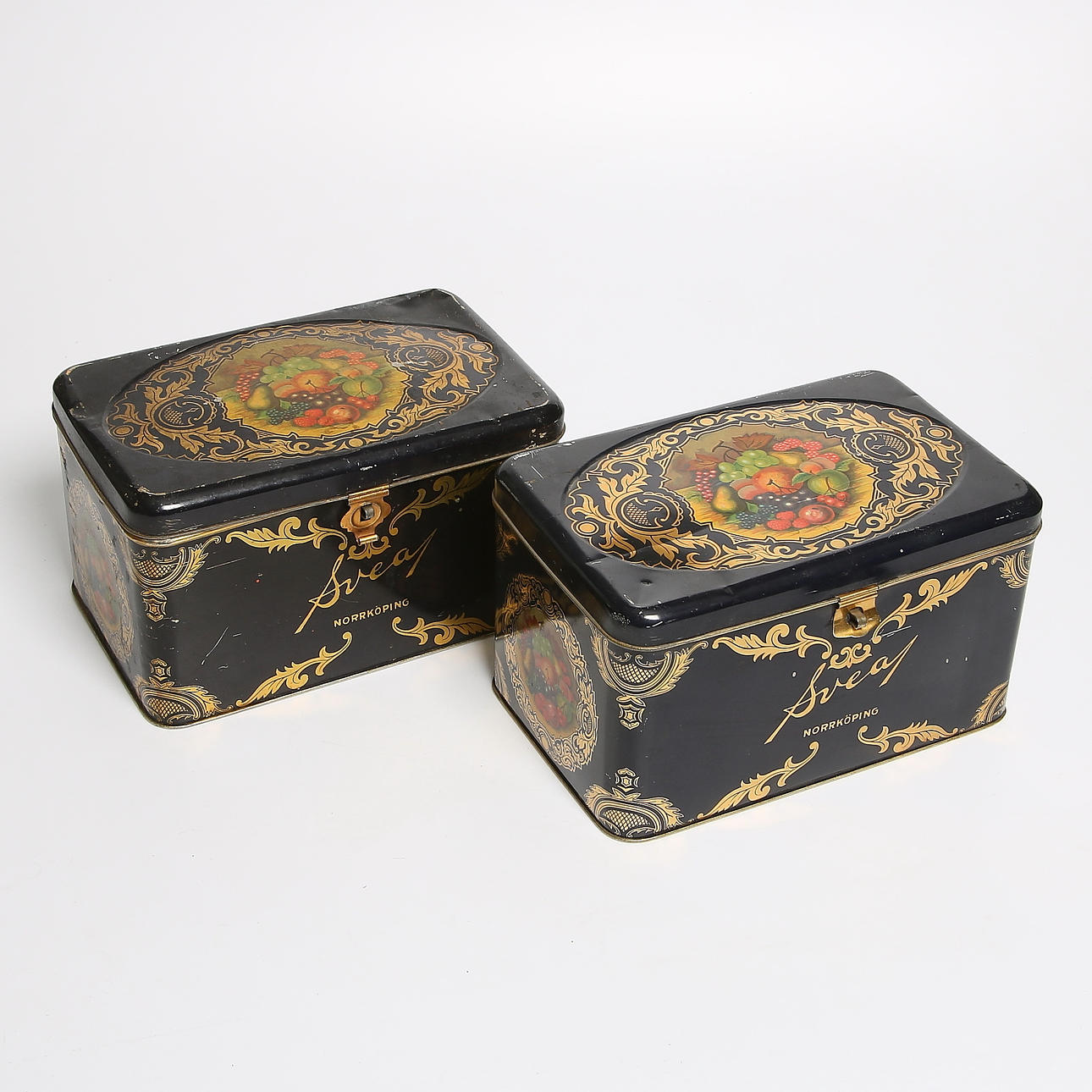 BURKAR, 2 st, plåt, Svea Norrköping. 190-talets första hälft.