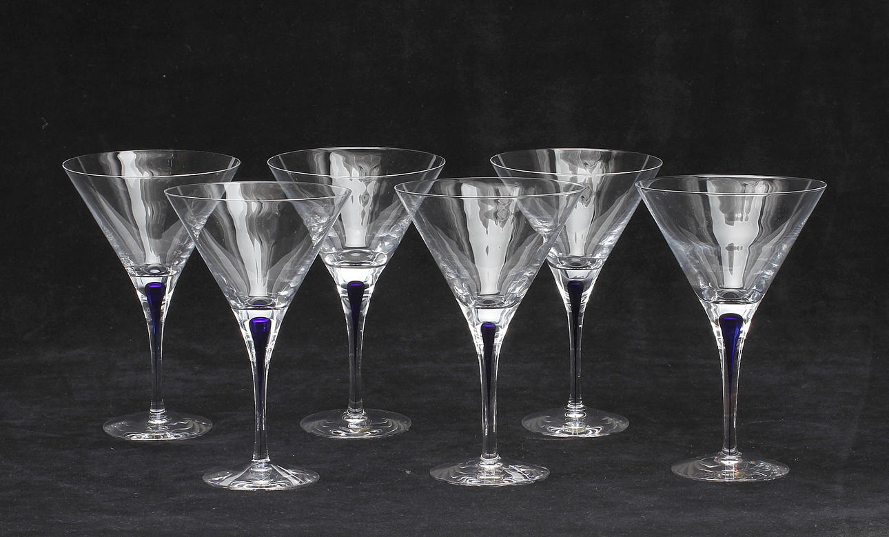 COCKTAILGLAS, 6 st, "Intermezzo", Erika Lagerbielke, Orrefors.
