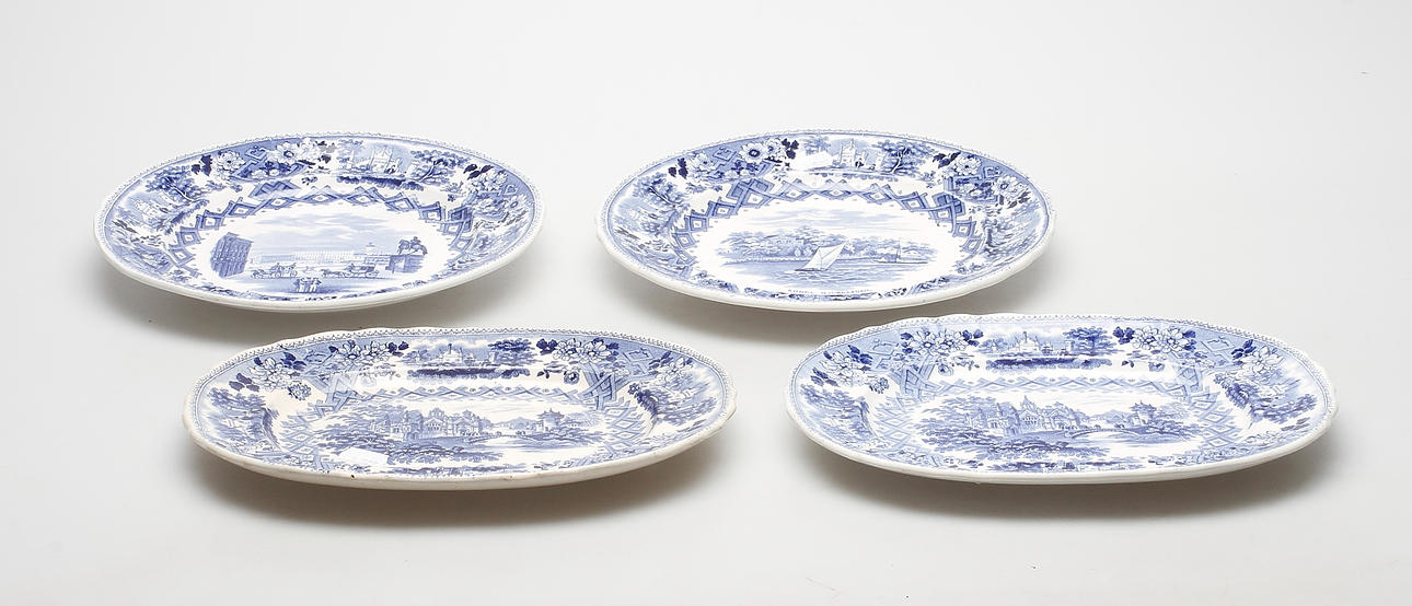 FAT, 4 delar, Gustafsberg, bland annat Stockholmsmotiv, 18/1900-tal.