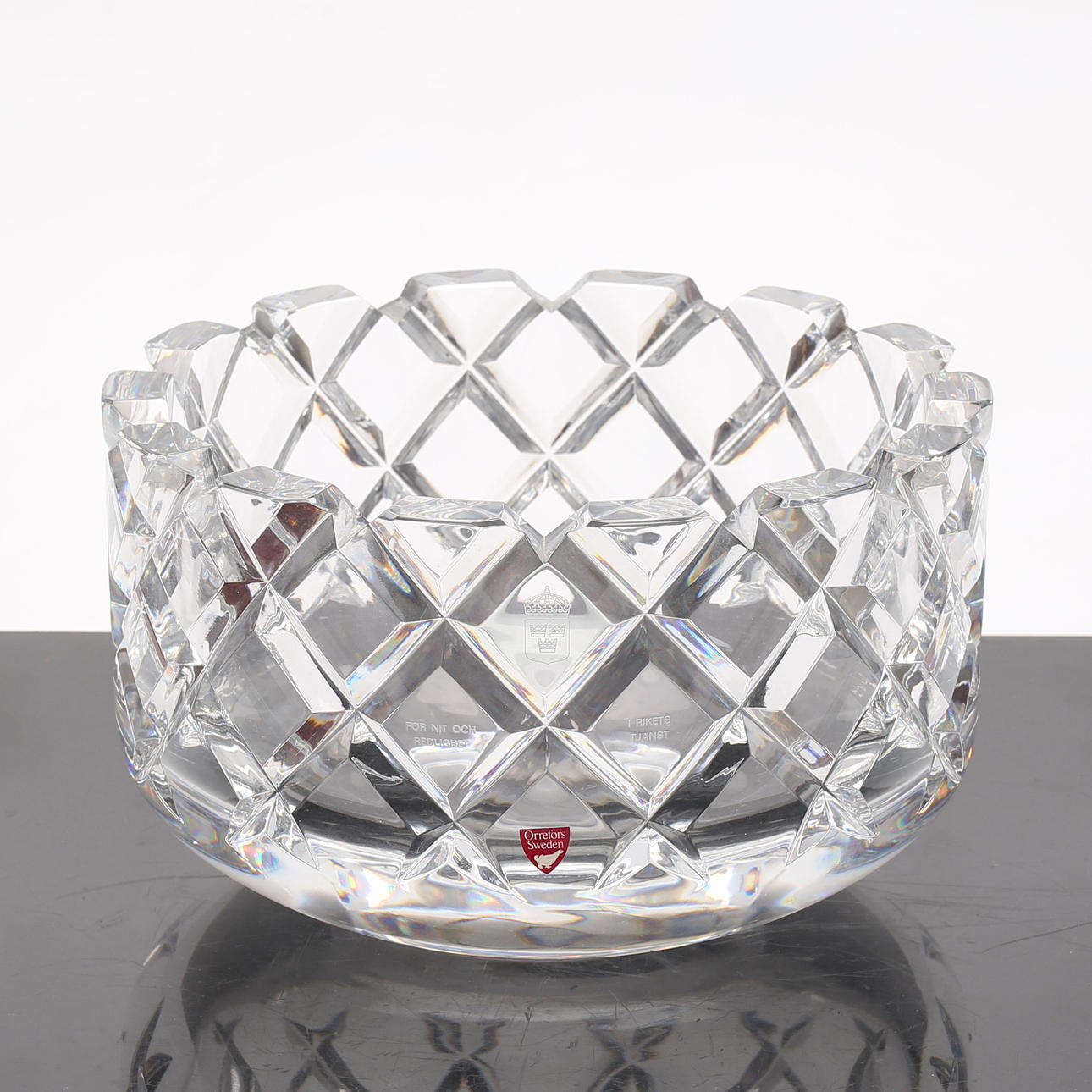 GUNNAR CYRÉN. Skål, glas, "Sofiero", Orrefors, signerad.