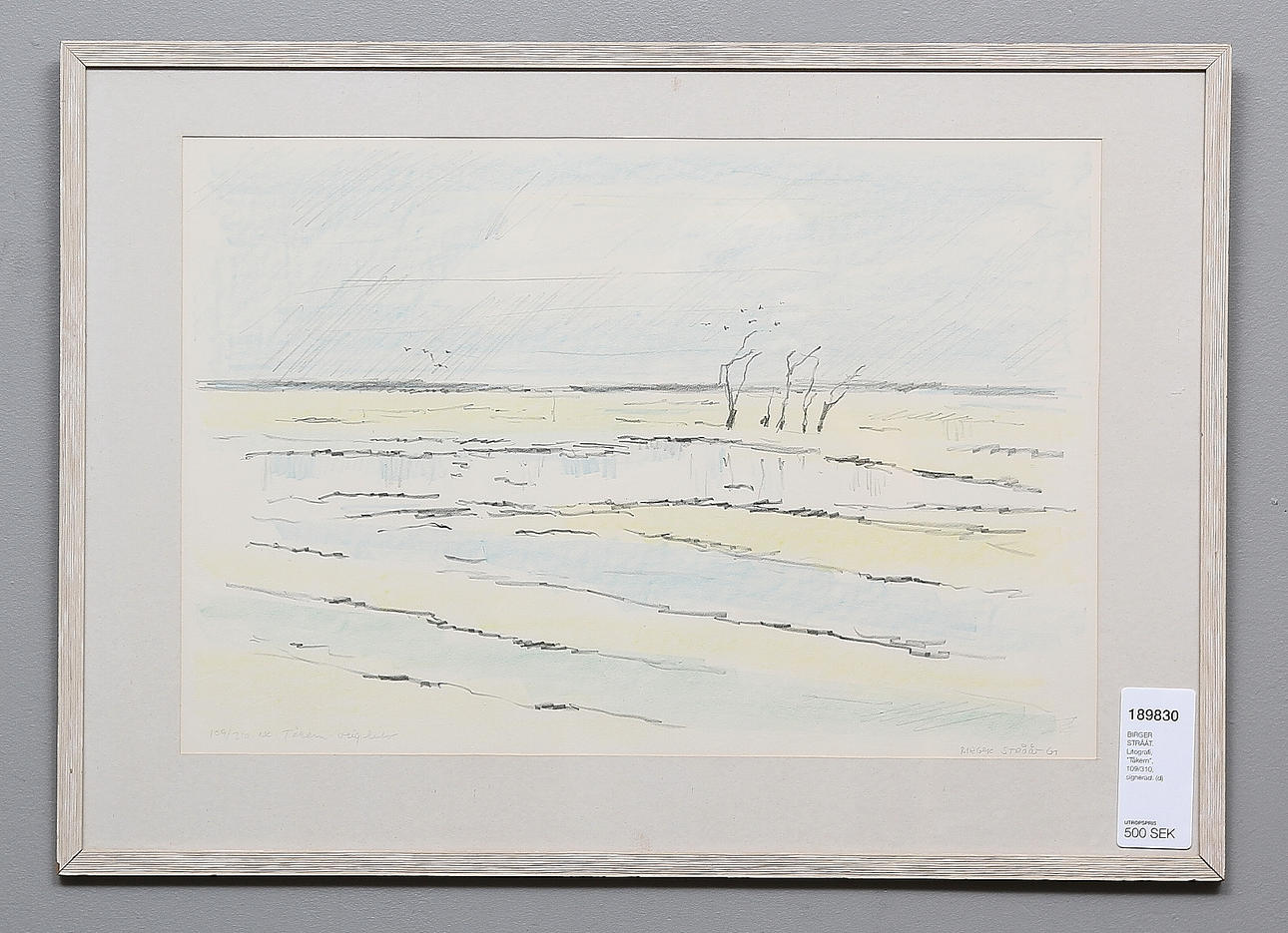 BIRGER STRÅÅT. Litografi, "Tåkern", 109/310, signerad.