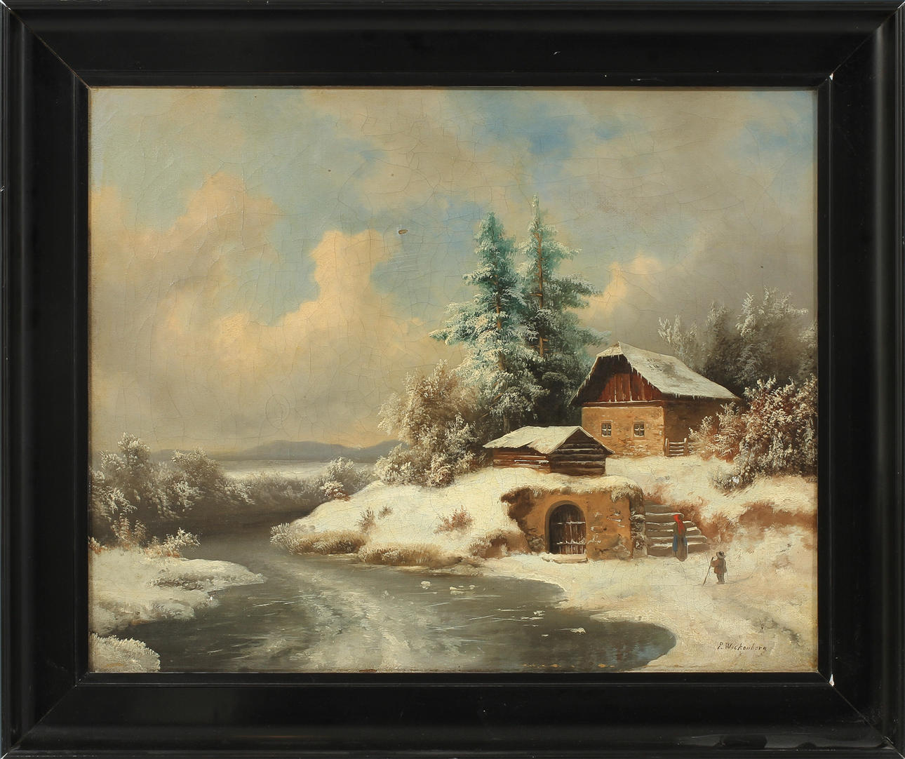 PER WICKENBERG. EFTER. Vinterlandskap, Olja på duk, signerad, 1800-talets tidigare hälft.