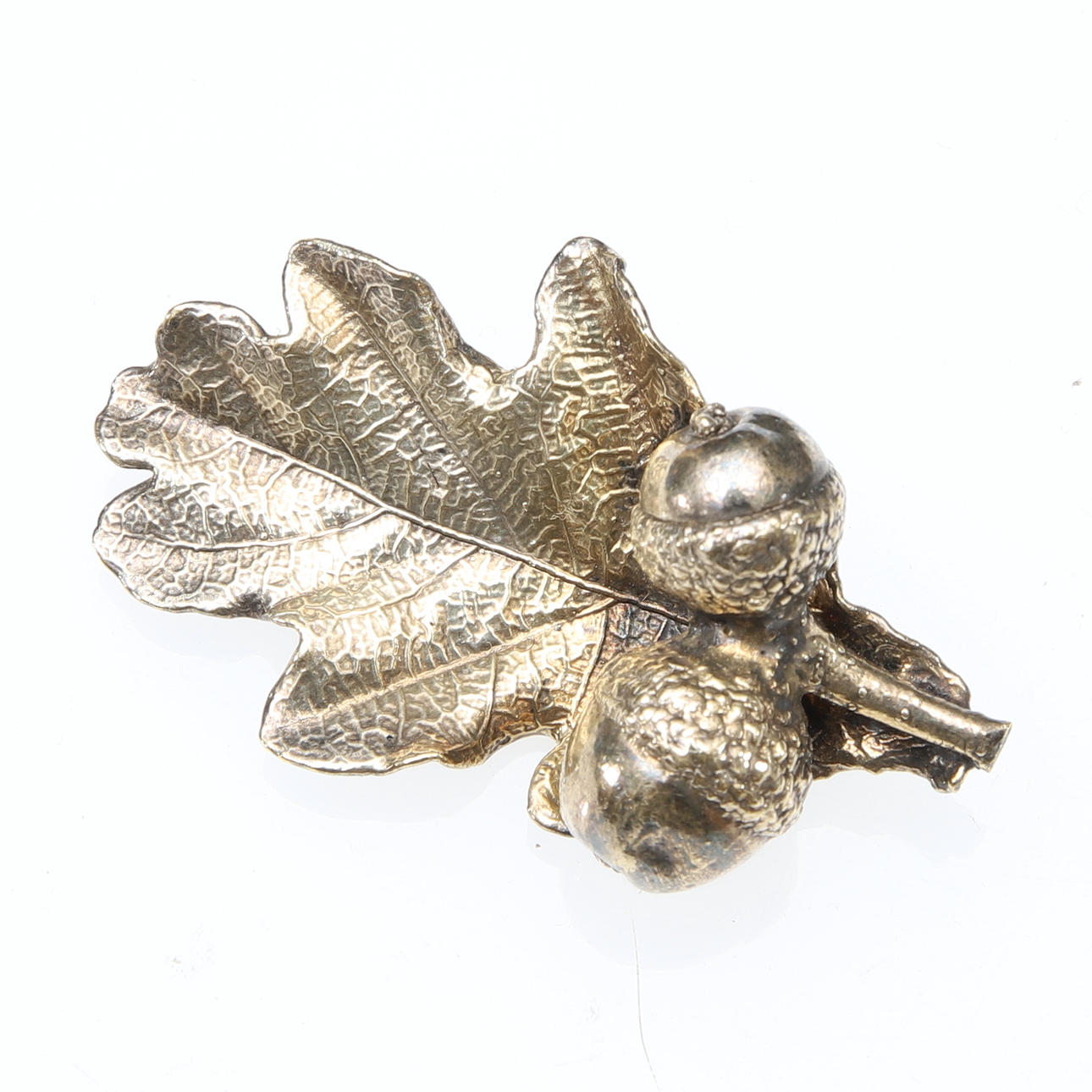 BROCHE, forgyldt sterlingsølv, Flora Danica, Eggert, Danmark.