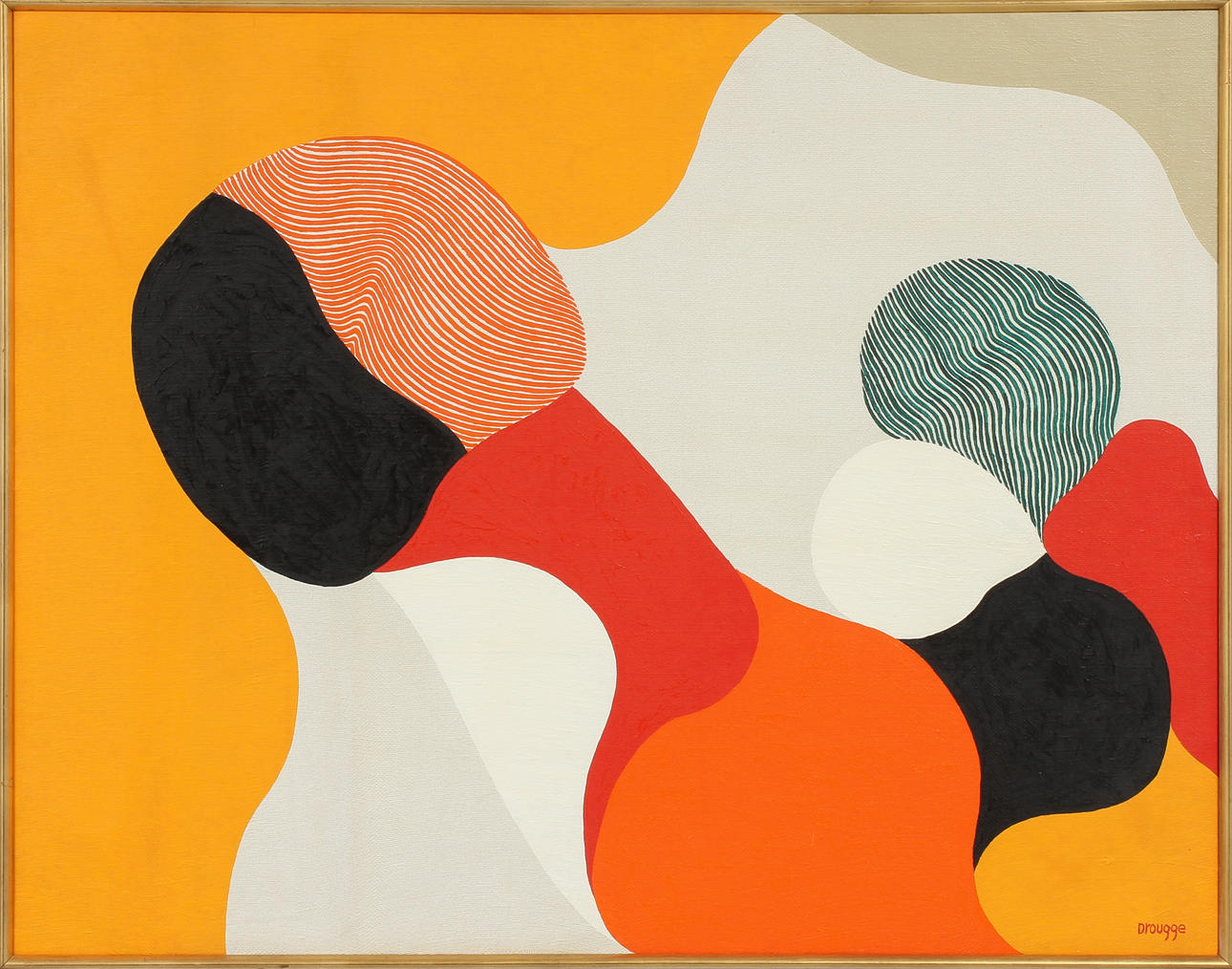 LARS DROUGGE. Komposition, olja på duk, signerad.