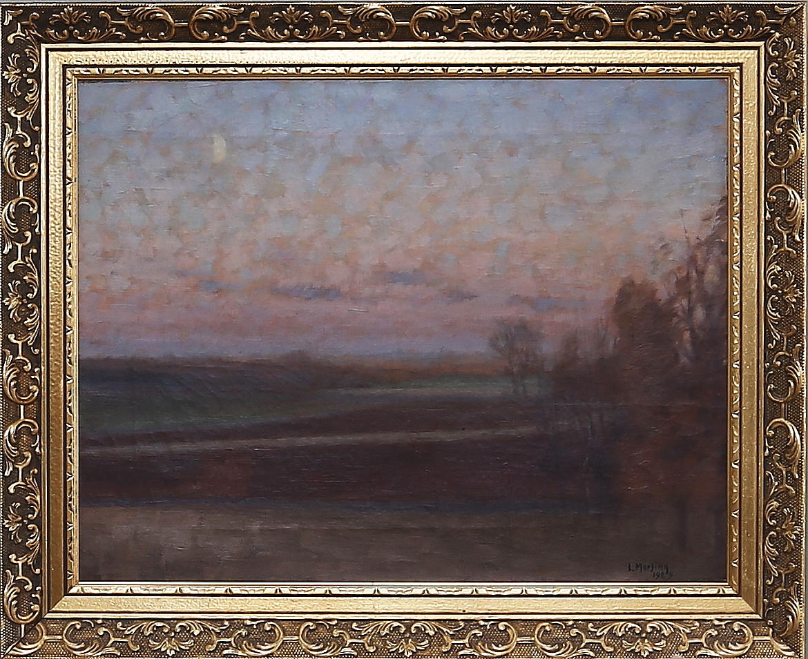 LEOPOLD MORSING. Vårstämning, landskap, olja på duk, signerad o daterad L Morsing 1929.