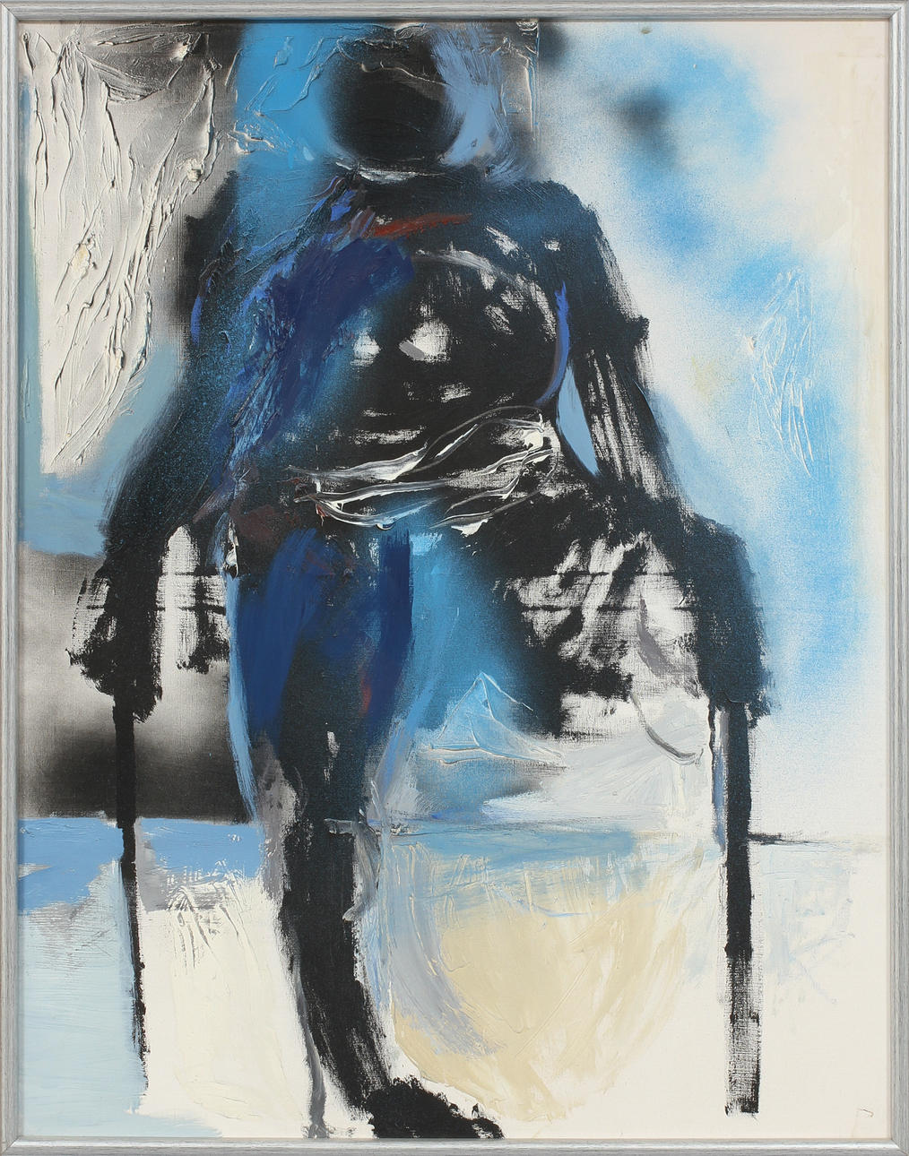 LEIF KNUDSEN. Figurkomposition, olja på duk, osignerad.