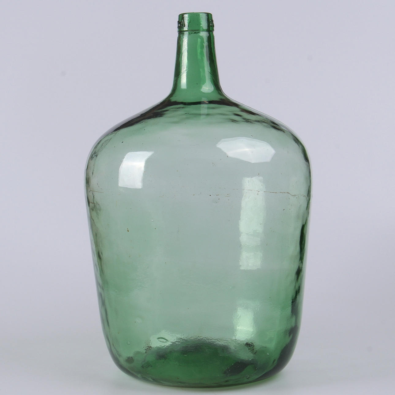 FLASKA/DAMEJEANNE, grönt glas, Viresa, Frankrike, 1900-tal.