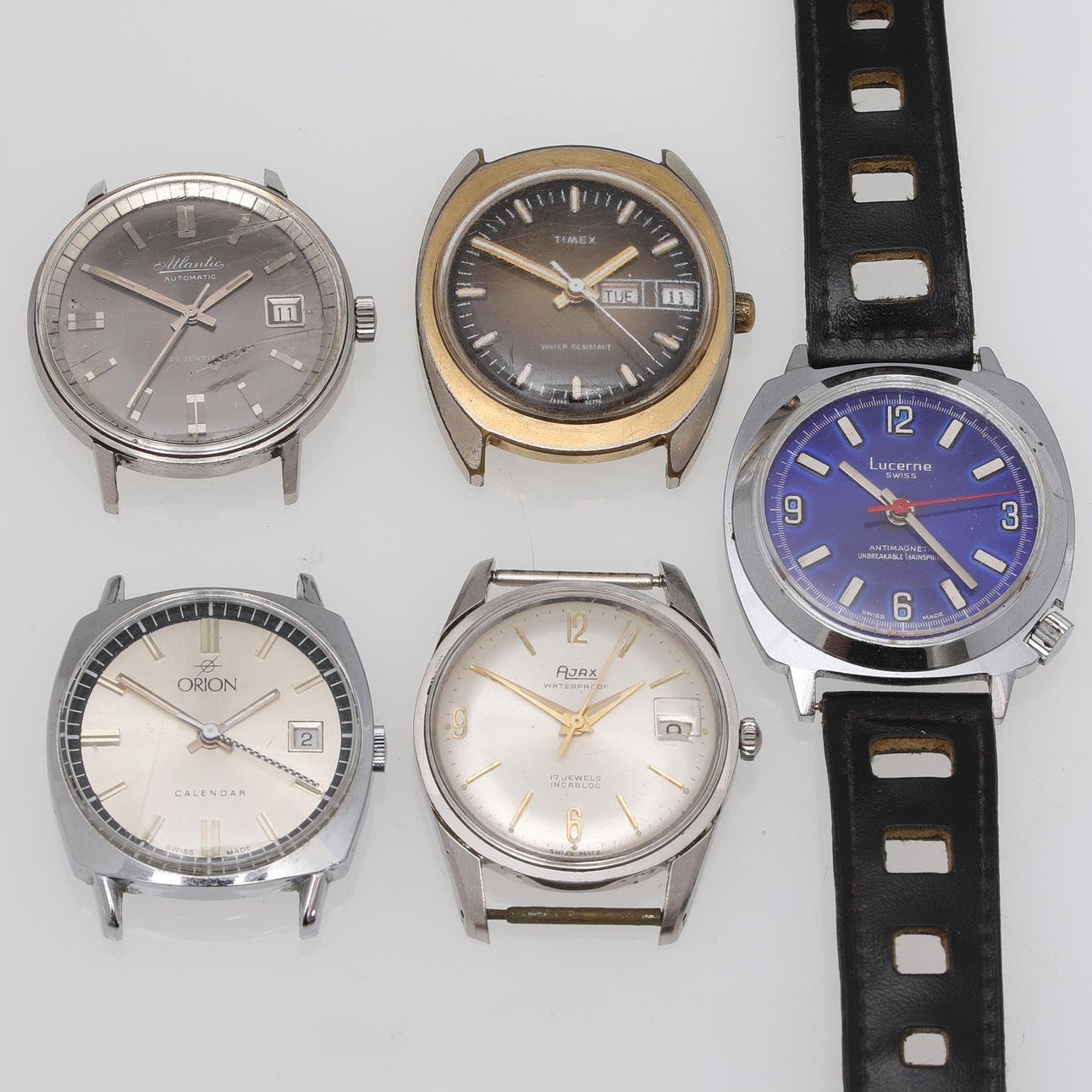 WRISTWATCH, 5 pcs., mechanical & automatic, i.a. Atlantic.