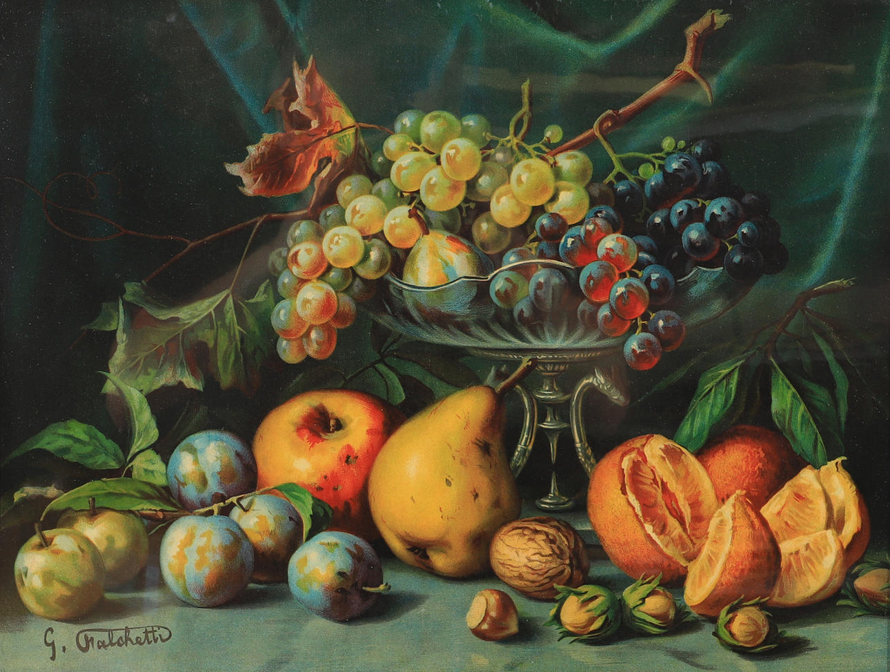 FRUIT STILL LIFE, print by Falchetti.