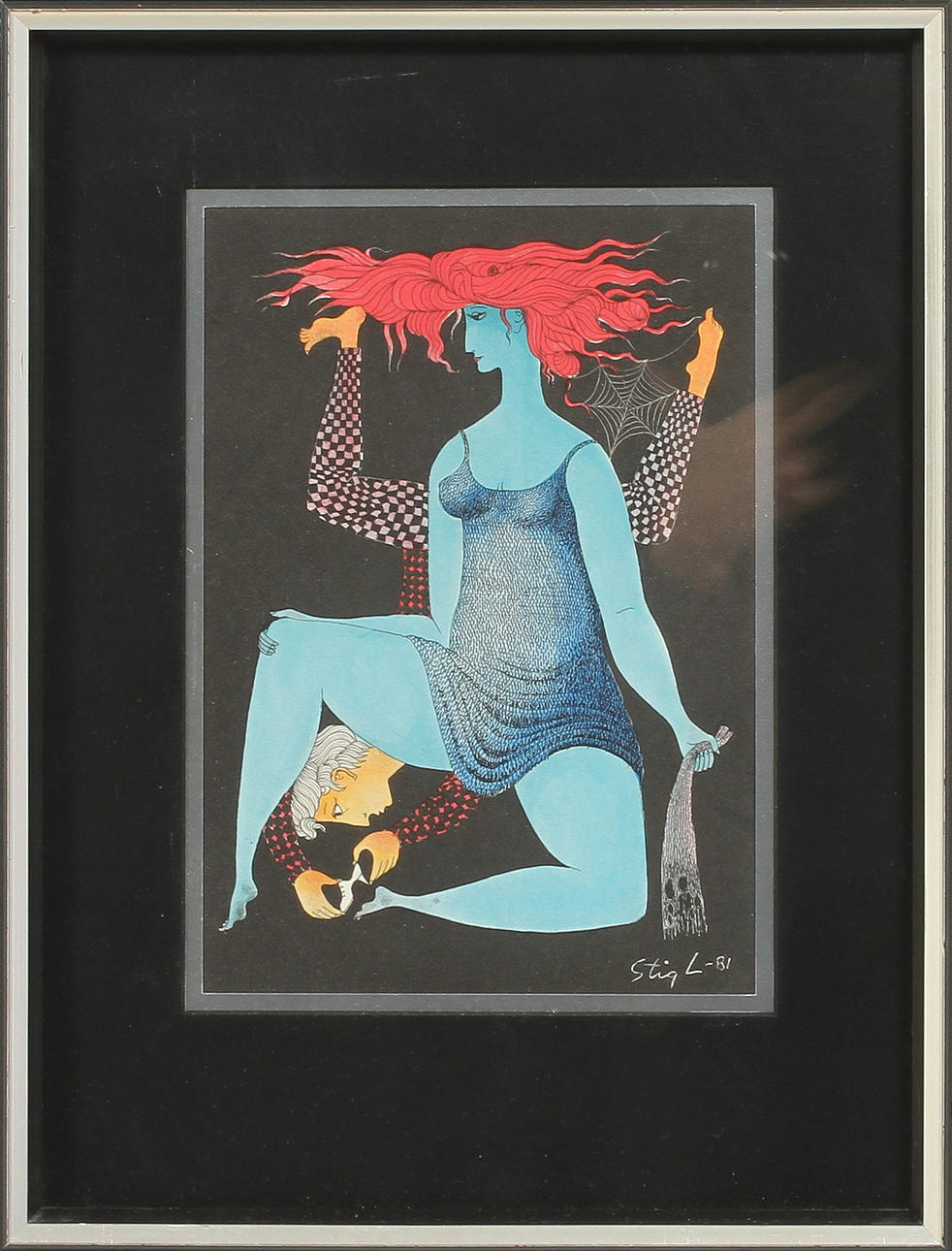 STIG LINDBERG. Askungen och prinsen, litografi, signerad och numrerad -81 i trycket.